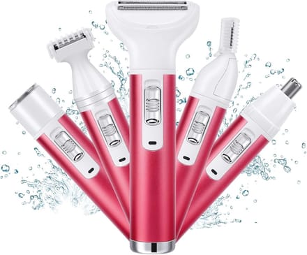 Elektrisch Ladyshave - Dames Scheerapparaat - Pijnloos Ontharen - 5-in-1 Multifunctioneel - USB Oplaadbaar - Wit