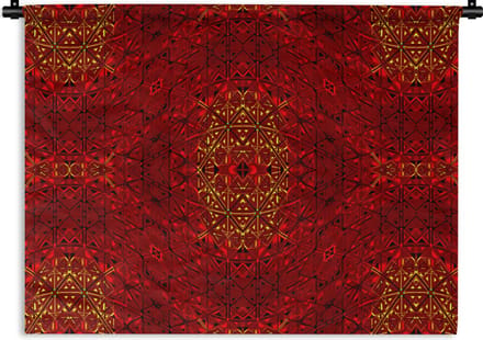 Wandkleed - Wanddoek - Patroon - Abstract - Rood - 60x45 cm - Wandtapijt