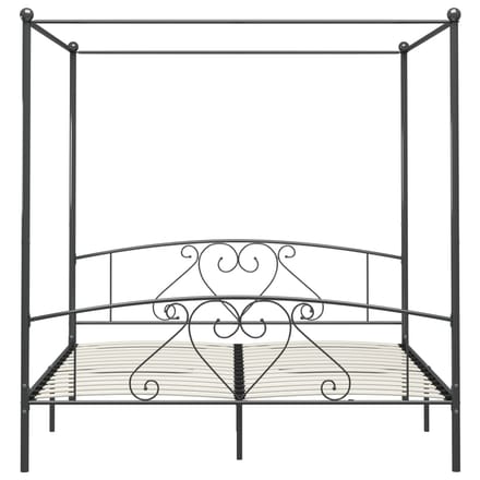 vidaXL - Hemelbedframe - metaal - grijs - 200x200 - cm
