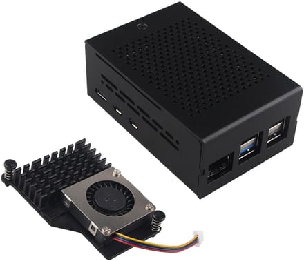 Aluminium Behuizing - Koelende Case - Mini Computer Bescherming - Actieve PWM Koeling - 11.3 x 7.1 x 5.1 cm