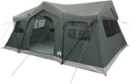 vidaXL - Familietent - Leger - Groen - 10-persoons - Polyester - en - Staal