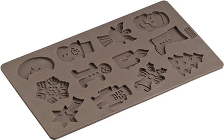 Lurch - Flexiform - Bakvorm - Voor 12 koekjes - Winter thema - Silicone - 17x30cm