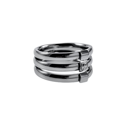Brede Ring Dames - Gepolijst RVS - Drievoudige Ring