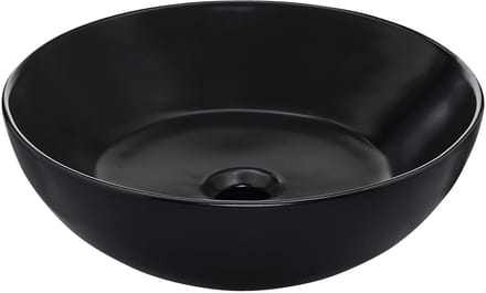 Schulte Wastafel Beco - 38 X 13cm - Rond Model - Met Overloop - Matzwart Keramiek