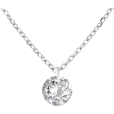 Solitaire ketting 6 mm zilver zirkoniumoxide 925