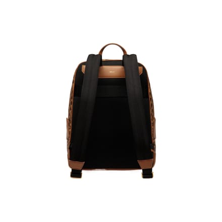 Bally Logo Driehoek Vlag Print Grote Capaciteit Rits Rugzak Heren Rugzak Bruin 6304856 Basic Set (Bag+Dust Bag)