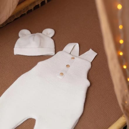 Baby beanie met oren van breiwerk Trois Kilos Sept