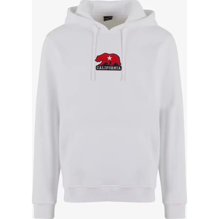 Mister Tee - California Bear Patch Hoodie/trui - L - Wit