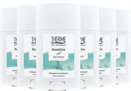 THERME Anti-Transpirant Sensitive Stick - 6 x 50 gr