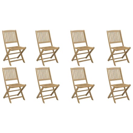 vidaXL - Opklapbare - stoelen, - 8 - stuks, - 48,5 - x - 57 - x - 90 - cm, - massief - acaciahout.