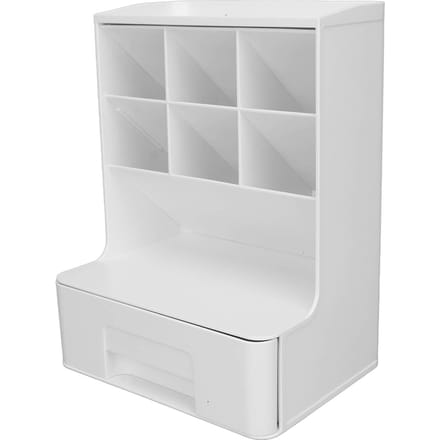 Opbergdoos Schuin Insteekontwerp Grote Capaciteit Plastic Pennenhouder Organizer Bureau Opbergrek zuiver witte kleur