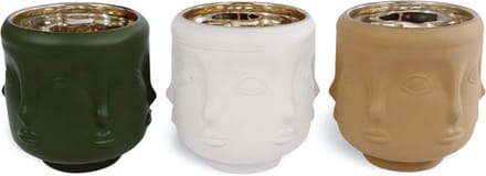 Design Waxinelichthouder Groen, Wit, Beige 3 st.
