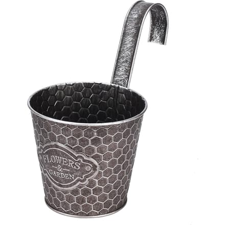 Metalen Wandplanter Vertical Geribbeld Ontwerp Wandmontage Bloempot black