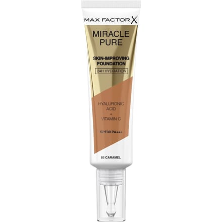 Max Factor Miracle Pure Skin Improving Foundation 30ml (Various Shades) - Caramel