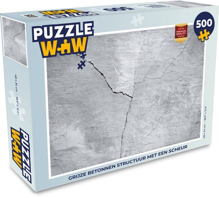 Puzzel Beton - Scheur - Grijs - Legpuzzel - Puzzel 500 stukjes