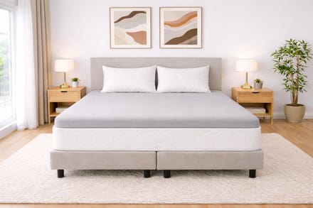 Polydaun hoeslaken - topper - Jersey - lichtgrijs - 180 x 200/220 cm