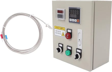 Temperatuurregelaar Box - Temperatuurcontroller Thermokoppel - Industriële Verwarming - Digitale PID Controle - 380V AC 15KW - Zwart