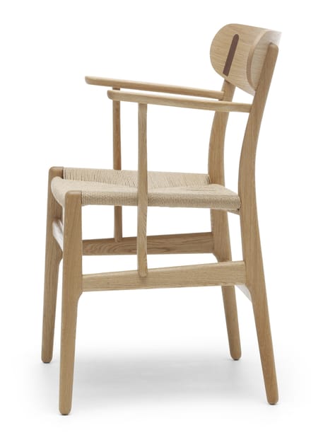 Carl Hansen & Søn - CH26 stoel - eiken/ walnoot geolied - Vlecht natuur - bruin