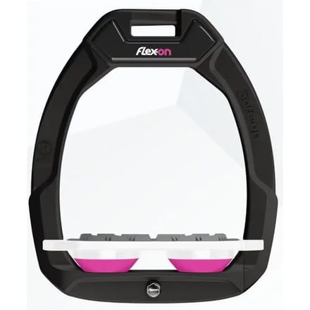 Zwarte/Witte/Roze Plat Grip Veiligheidsbeugels voor paardrijden Flex-On Safe-On