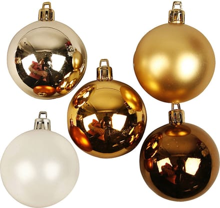 Kerstballen, d 6 cm, goud, 20 stuk/ 1 doos