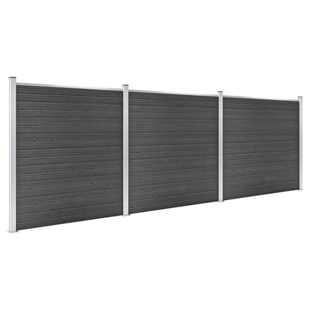 vidaXL - Schuttingpanelenset - 526x186 - cm - HKC - zwart