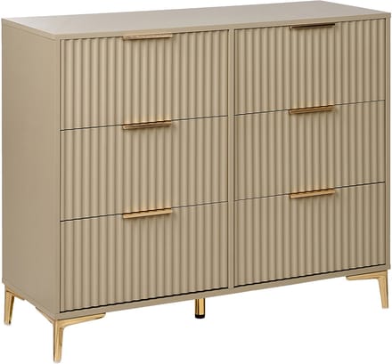 WALCOTT - Ladekast met 6 lades - Beige - MDF