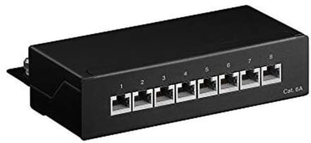 CAT 6a Mini Patchpaneel - 8 Poorten Zwart