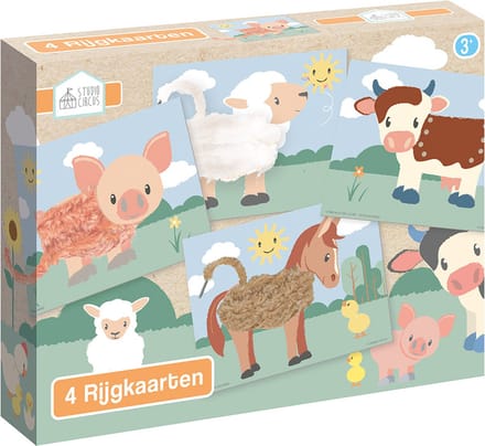 Studio Circus rijgkaarten boerderij - educatief speelgoed - peuter, kleuter - cadeautip kind 2 jaar