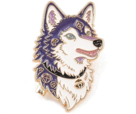 Pin - wolf - hond - dieren - spirit animal - broche - kledingspeld - geschenk - cadeau