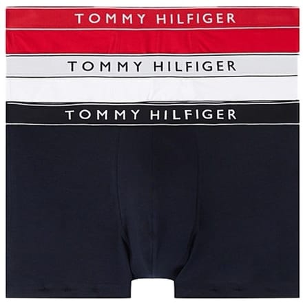 Tommy Hilfiger 3-pack Trunk Th Wht/med Red/dsrt Sky Taglia: S | Biancheria intima Outlet | Uomo | Rosso