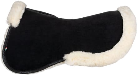 Acavallo Pocket & Memory Foam Half Pad W/risers Sheepskin Naturel Black Full