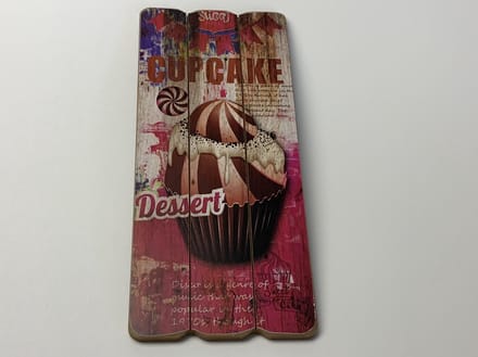 Wandbordje sweet cup cake dessert roze