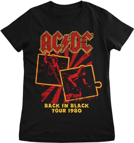 AC/DC Dames Back In Black Tour 1980 Girly T-shirt PS-5-ACDC010-H70-2