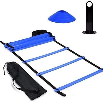 Agility Trainingsset - Snelheid Ladder - Sport Training - Verstelbare Afstanden - 6 Meter Ladder - Blauw