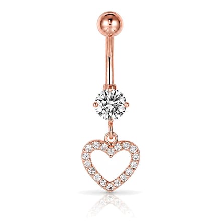 Cilla Navelpiercing met Hart Hangertje Rosegoudkleurig