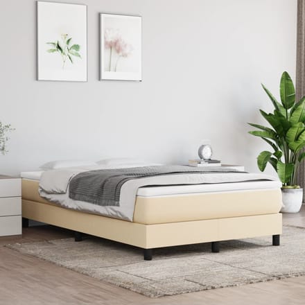 vidaXL - Boxspring - bed - 120x200 - cm - stof - crèmekleurig