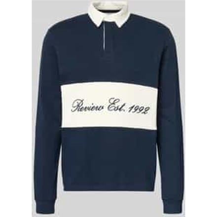 Regular fit poloshirt met lange mouw met labelstitching
