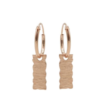 Karma symbols oorbel rectangle wood M2016 rosé