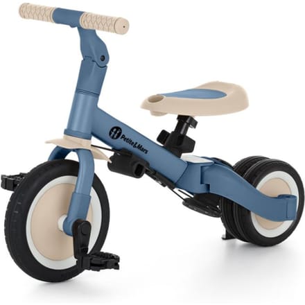 PETITE&MARS Vélo tricycle multifonctionnel 5 en 1 Turbo Bleu Océan