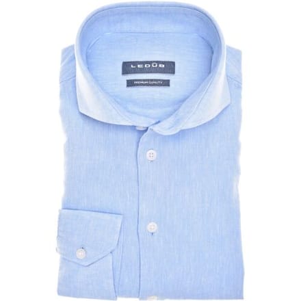 Ledûb Overhemd Casual Linen Blend Licht Blauw / male