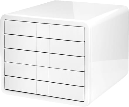 Allecto - Ladebox - 5 Laden - Perfect voor kantoor en thuis - Wit - A4/C4 formaat - Functioneel en stijlvol - Geschikt voor documenten en kantoorbe...