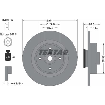 Remschijf TEXTAR 92141403