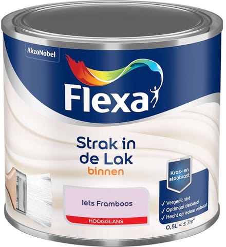 Flexa - Strak In De Lak Binnenlak Hoogglans - Iets Framboos - Mengverf - 500 Ml