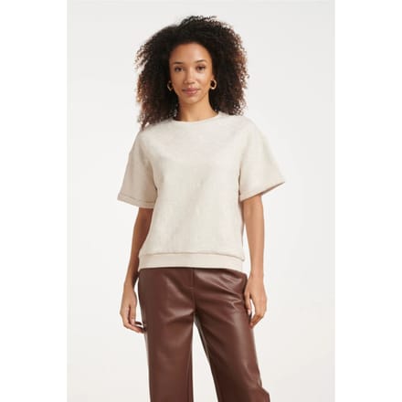 Smashed Lemon Top met ton-sur-ton geborduurd print |