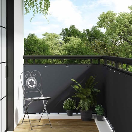 vidaXL - Balkonscherm - met - Oogjes - 400 - x - 100 - cm - poly - rattan