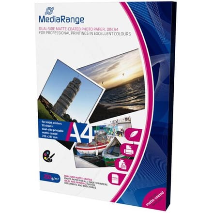 Foto Papier MediaRange mat coated A4 250g 50 Pag. Dual