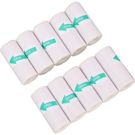 10 Rollen Thermisch Printpapier 57x25mm PVC Zelfklevende Thermische Sticker voor Draagbare Printer Camera Labelmachine white