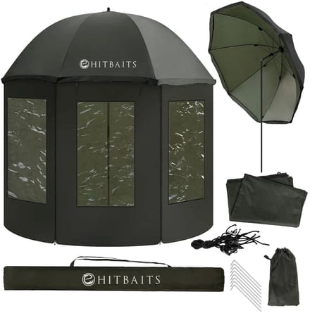 Sello! visparaplu – parasol – vistent – waterdicht – uv-bestendig – volledig afsluitbaar – diameter 240cm – hoogte 220cm