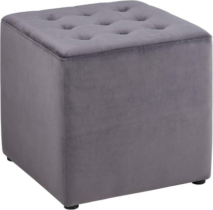 Moderne Hocker of Voetenbank - Hout en Grijs - Compact Formaat