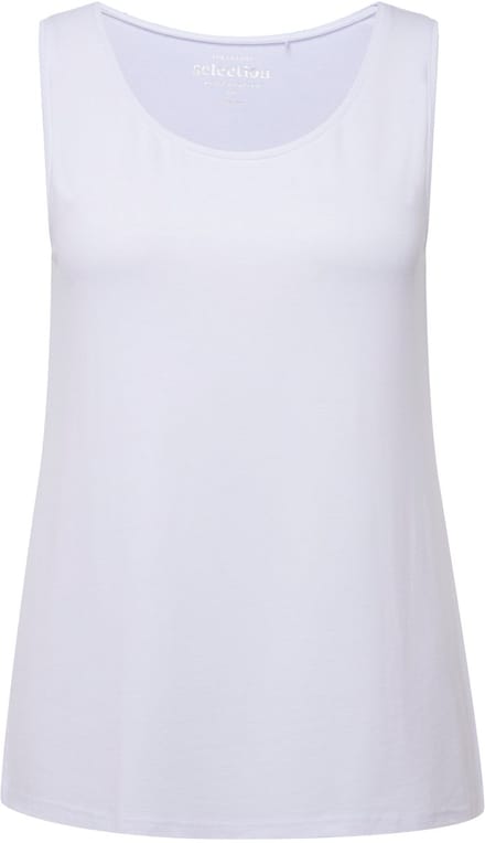 Ulla Popken - Dames - top stretch zijsplitten crêpe kwaliteit selection - Klassiek wit - Maat 54+